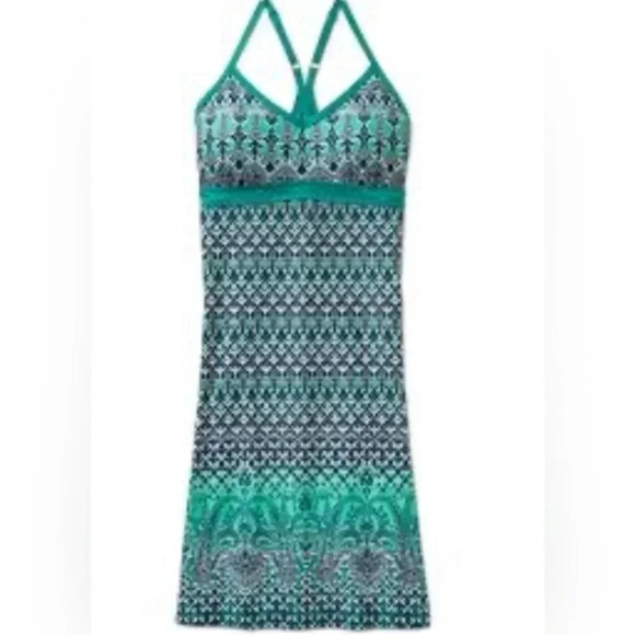 Athleta printed paisley Shoreline swim-dress with padded bra size small - Picture 1 of 4